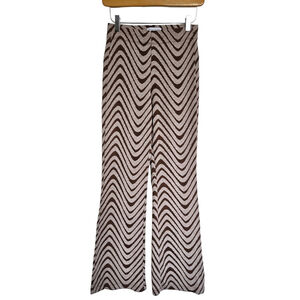 Urban Outfitters brown‎ wavy print pull on flare pants